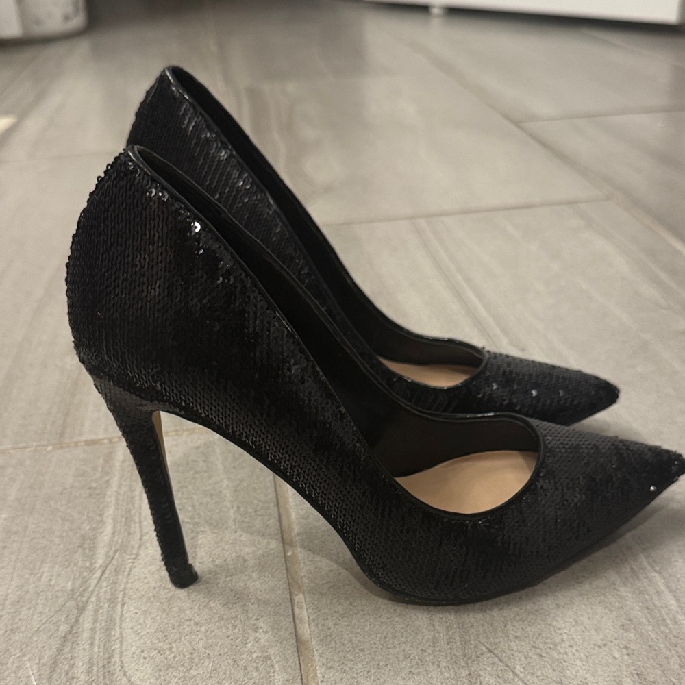 Aldo Black Sequin Heels